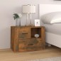 vidaXL Mesita de noche madera contrachapada roble ahumado 60x36x45 cm vidaXL Mesita de noche madera contrachapada roble ahumado 60x36x45 cm