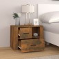 vidaXL Mesita de noche madera contrachapada roble ahumado 60x36x45 cm vidaXL Mesita de noche madera contrachapada roble ahumado 60x36x45 cm