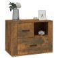 vidaXL Mesita de noche madera contrachapada roble ahumado 60x36x45 cm vidaXL Mesita de noche madera contrachapada roble ahumado 60x36x45 cm
