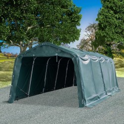 vidaXL Carpa para ganado desmontable PVC verde oscuro 550 g/m² 3,3x8 m