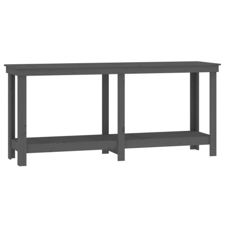 vidaXL Banco de trabajo de madera maciza de pino gris 180x50x80 cm