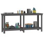vidaXL Banco de trabajo de madera maciza de pino gris 180x50x80 cm