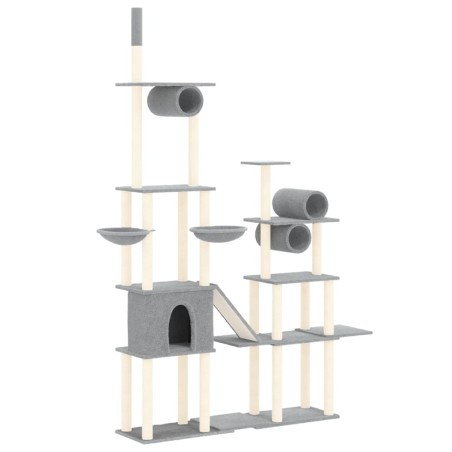 vidaXL Rascador para gatos con postes de sisal gris claro 279 cm