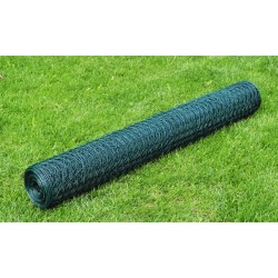 vidaXL Alambrada galvanizada con revestimiento de PVC verde 25x0,5 m