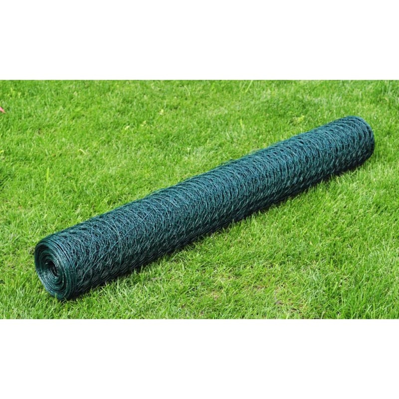 vidaXL Alambrada galvanizada con revestimiento de PVC verde 25x0,5 m vidaXL Alambrada galvanizada con revestimiento de PVC verde 25x0,5 m