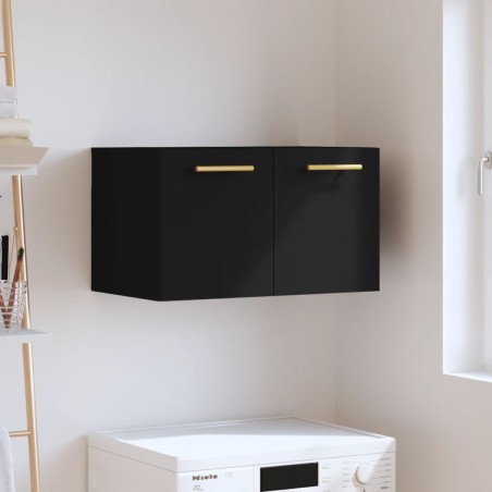 vidaXL Armario de pared madera de ingeniería negro 60x36,5x35 cm