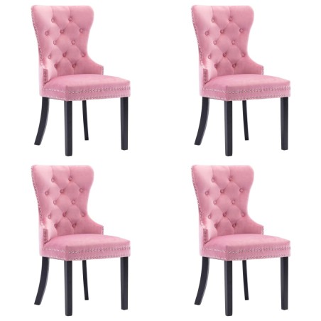 vidaXL Sillas de comedor 4 unidades terciopelo rosa