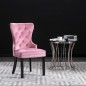 vidaXL Sillas de comedor 4 unidades terciopelo rosa