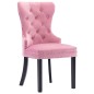 vidaXL Sillas de comedor 4 unidades terciopelo rosa