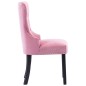vidaXL Sillas de comedor 4 unidades terciopelo rosa