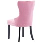 vidaXL Sillas de comedor 4 unidades terciopelo rosa