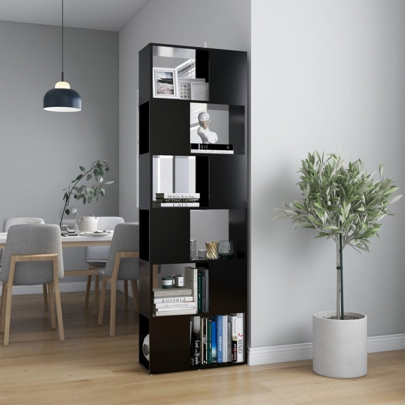 vidaXL Librería separador madera contrachapada negro 60x24x186 cm vidaXL Librería separador madera contrachapada negro 60x24x186 cm