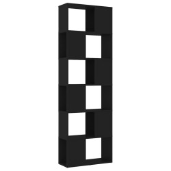 vidaXL Librería separador madera contrachapada negro 60x24x186 cm