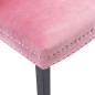 vidaXL Sillas de comedor 4 unidades terciopelo rosa