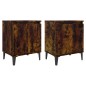 vidaXL Mesitas de noche 2 uds patas de metal roble ahumado 40x30x50 cm vidaXL Mesitas de noche 2 uds patas de metal roble ahumado 40x30x50 cm