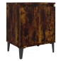 vidaXL Mesitas de noche 2 uds patas de metal roble ahumado 40x30x50 cm vidaXL Mesitas de noche 2 uds patas de metal roble ahumado 40x30x50 cm