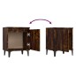 vidaXL Mesitas de noche 2 uds patas de metal roble ahumado 40x30x50 cm vidaXL Mesitas de noche 2 uds patas de metal roble ahumado 40x30x50 cm