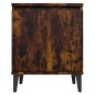 vidaXL Mesitas de noche 2 uds patas de metal roble ahumado 40x30x50 cm vidaXL Mesitas de noche 2 uds patas de metal roble ahumado 40x30x50 cm