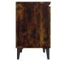 vidaXL Mesitas de noche 2 uds patas de metal roble ahumado 40x30x50 cm vidaXL Mesitas de noche 2 uds patas de metal roble ahumado 40x30x50 cm