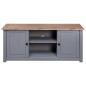 vidaXL Mueble de TV madera maciza pino estilo Panamá gris 120x40x50 cm