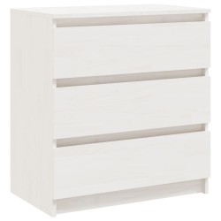 vidaXL Mesita de noche madera maciza de mango blanco 60x36x64 cm