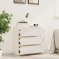 vidaXL Mesita de noche madera maciza de mango blanco 60x36x64 cm vidaXL Mesita de noche madera maciza de mango blanco 60x36x64 cm