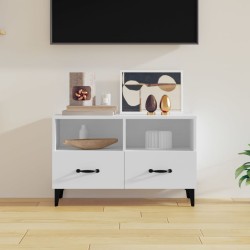 vidaXL Mueble para TV madera contrachapada blanco 80x36x50 cm