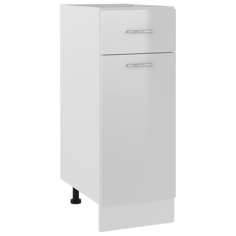 vidaXL Armario inferior madera ingenería blanco brillo 30x46x81,5cm vidaXL Armario inferior madera ingenería blanco brillo 30x46x81,5cm