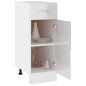 vidaXL Armario inferior madera ingenería blanco brillo 30x46x81,5cm vidaXL Armario inferior madera ingenería blanco brillo 30x46x81,5cm
