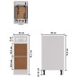 vidaXL Armario inferior madera ingenería blanco brillo 30x46x81,5cm vidaXL Armario inferior madera ingenería blanco brillo 30x46x81,5cm
