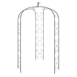vidaXL Arco de jardín acero negro Ø180x255 cm
