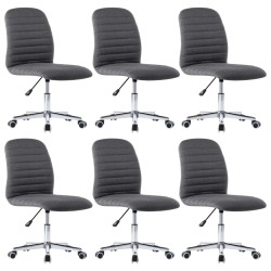 vidaXL Sillas de comedor 6 unidades tela gris oscuro