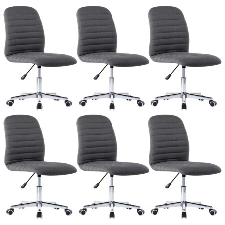 vidaXL Sillas de comedor 6 unidades tela gris oscuro