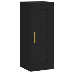 vidaXL Armario de pared madera de ingeniería negro 34,5x34x90 cm