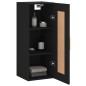 vidaXL Armario de pared madera de ingeniería negro 34,5x34x90 cm