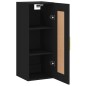 vidaXL Armario de pared madera de ingeniería negro 34,5x34x90 cm