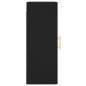 vidaXL Armario de pared madera de ingeniería negro 34,5x34x90 cm