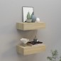 vidaXL Estantes de pared con cajón 2 uds MDF roble 40x23,5x10 cm