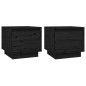 vidaXL Mesitas de noche 2 uds madera maciza de pino negro 35x34x32 cm vidaXL Mesitas de noche 2 uds madera maciza de pino negro 35x34x32 cm