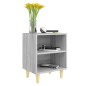vidaXL Mesitas de noche 2 uds patas de madera gris Sonoma 40x30x50 cm