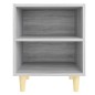 vidaXL Mesitas de noche 2 uds patas de madera gris Sonoma 40x30x50 cm