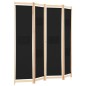 vidaXL Biombo divisor de 4 paneles de tela negro 160x170x4 cm vidaXL Biombo divisor de 4 paneles de tela negro 160x170x4 cm