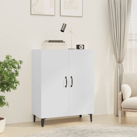 vidaXL Aparador de madera contrachapada blanco brillante 70x34x90 cm