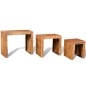 vidaXL Set de 3 mesitas apilables de madera maciza de mango vidaXL Set de 3 mesitas apilables de madera maciza de mango
