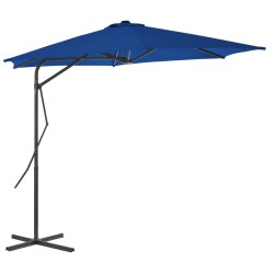 vidaXL Sombrilla de jardín con palo de acero azul 300x230cm