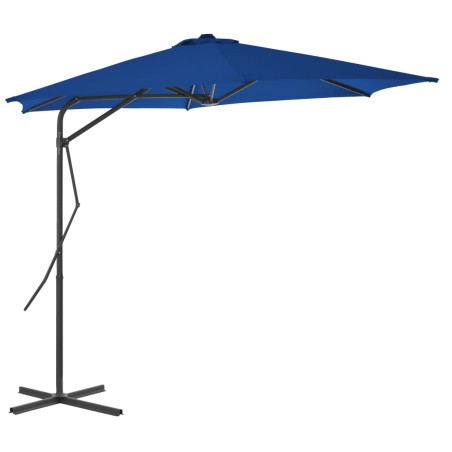 vidaXL Sombrilla de jardín con palo de acero azul 300x230cm