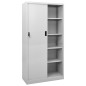vidaXL Armario oficina puerta corredera acero gris claro 90x40x180 cm vidaXL Armario oficina puerta corredera acero gris claro 90x40x180 cm