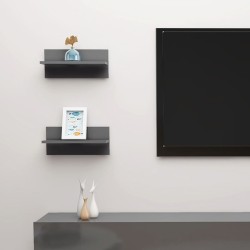 vidaXL Estantes de pared 2 unidades gris brillo 40x11,5x18 cm