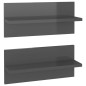 vidaXL Estantes de pared 2 unidades gris brillo 40x11,5x18 cm vidaXL Estantes de pared 2 unidades gris brillo 40x11,5x18 cm