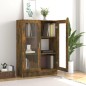 vidaXL Vitrina madera contrachapada roble ahumado 82,5x30,5x115 cm vidaXL Vitrina madera contrachapada roble ahumado 82,5x30,5x115 cm